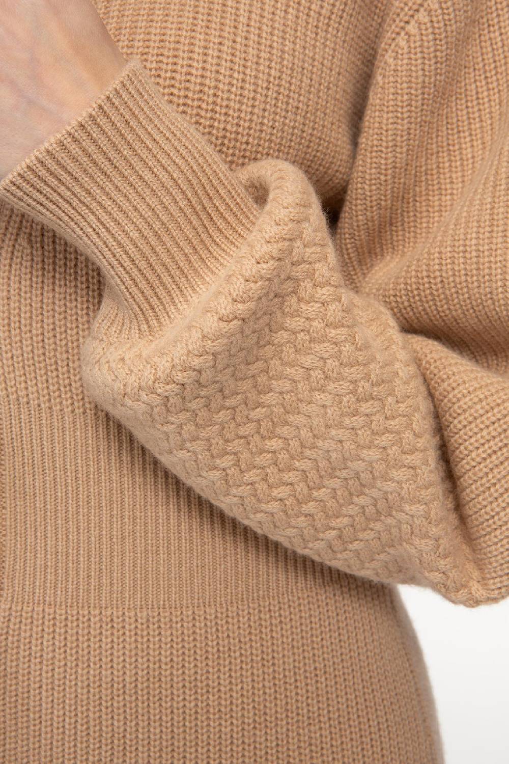 IVI GmbH SOLID KNIT Kleid im Struktur-Mix camel im Angebot