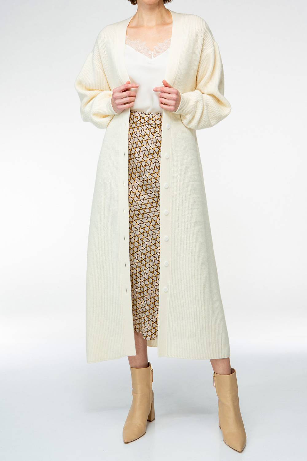 IVI GmbH SOLID KNIT Kleid im Struktur-Mix weiß Schlussverkauf