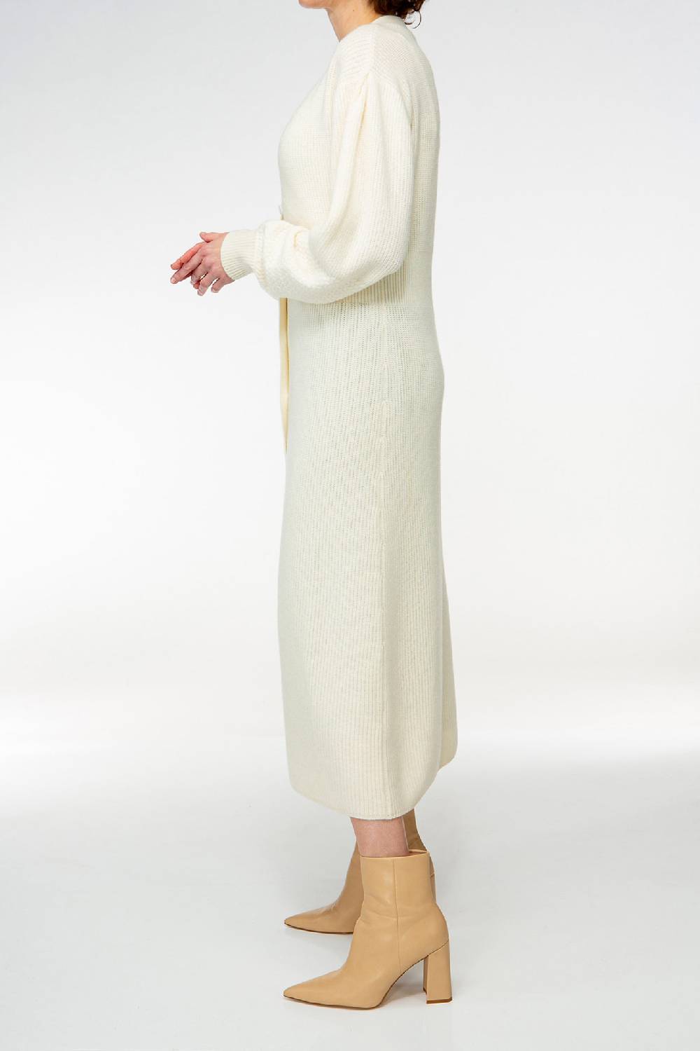 IVI GmbH SOLID KNIT Kleid im Struktur-Mix weiß Schlussverkauf