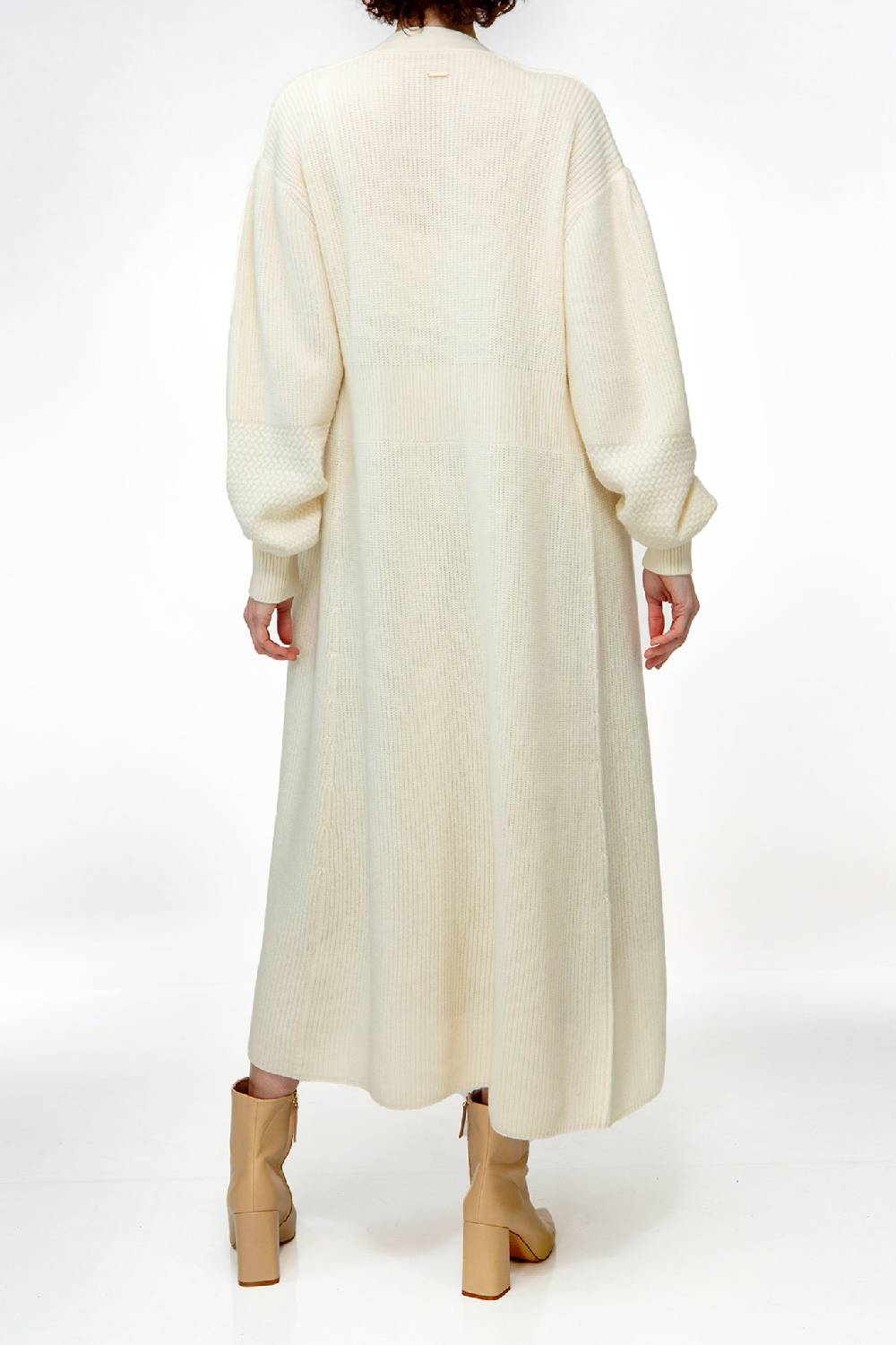 IVI GmbH SOLID KNIT Kleid im Struktur-Mix weiß Schlussverkauf