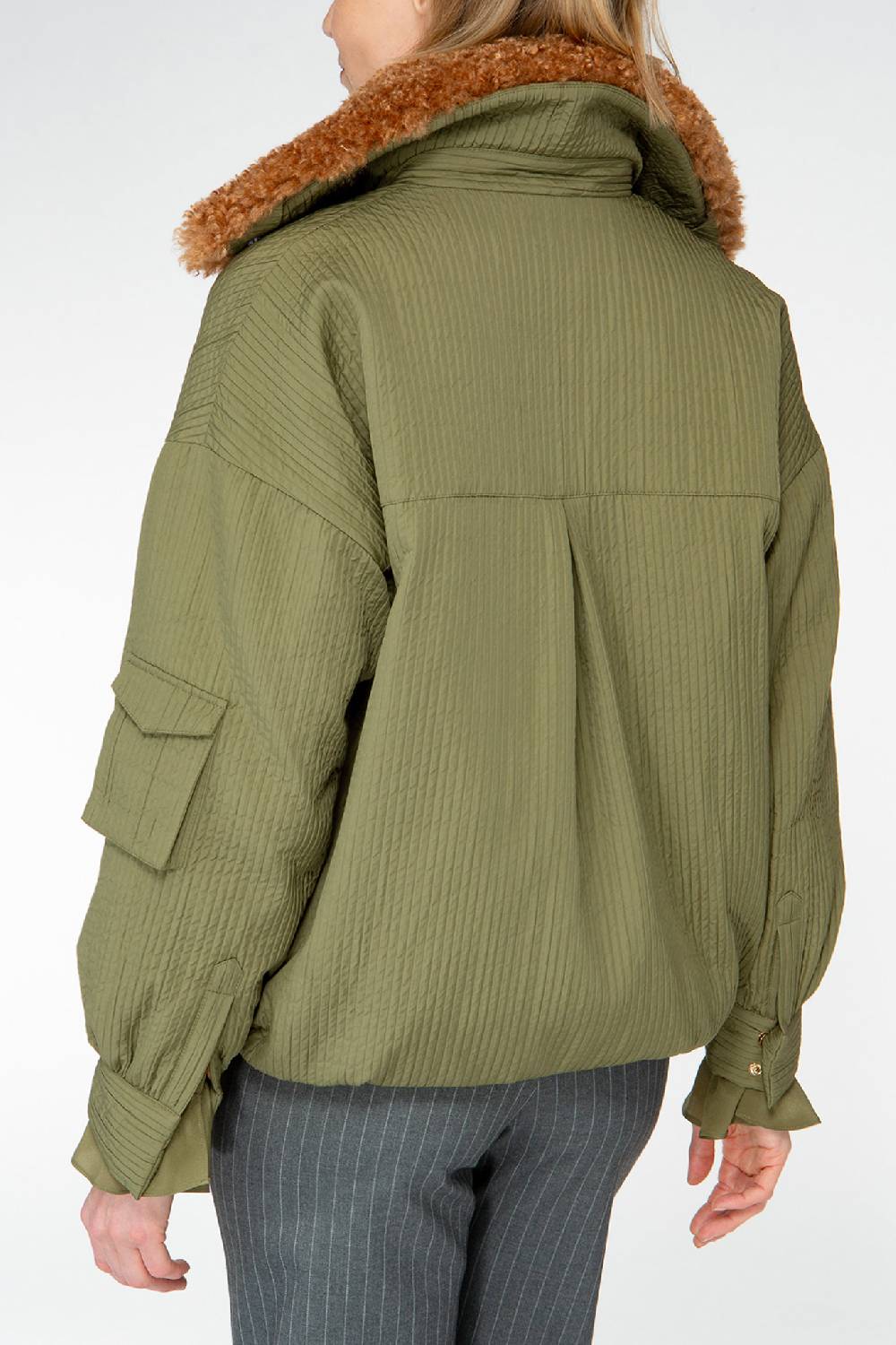 IVI GmbH OUTERWEAR Pilotenjacke mit Fake-Fur Kragen oliv Exklusivangebot