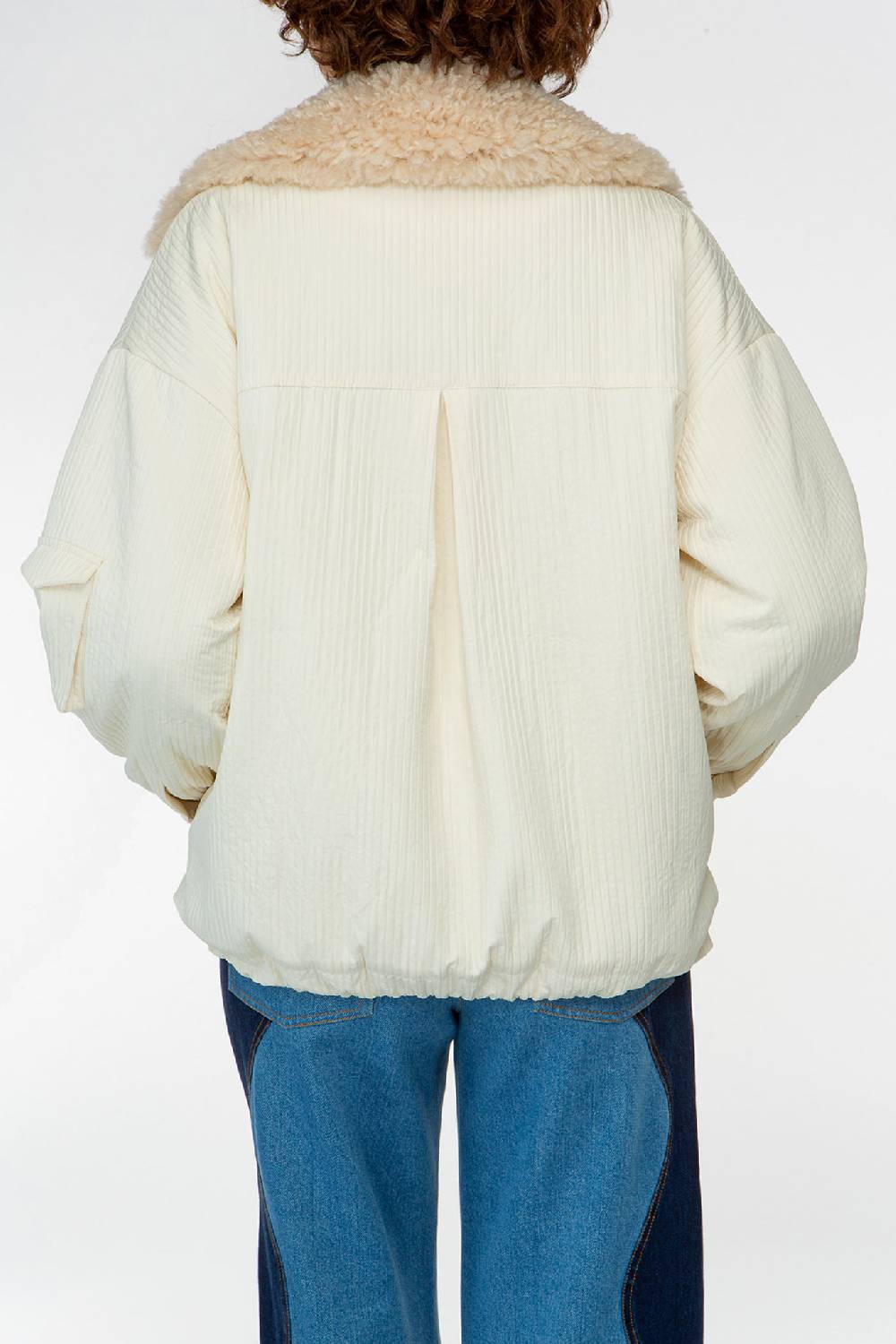 IVI GmbH OUTERWEAR Pilotenjacke mit Fake-Fur Kragen creme-weiß Preisnachlass