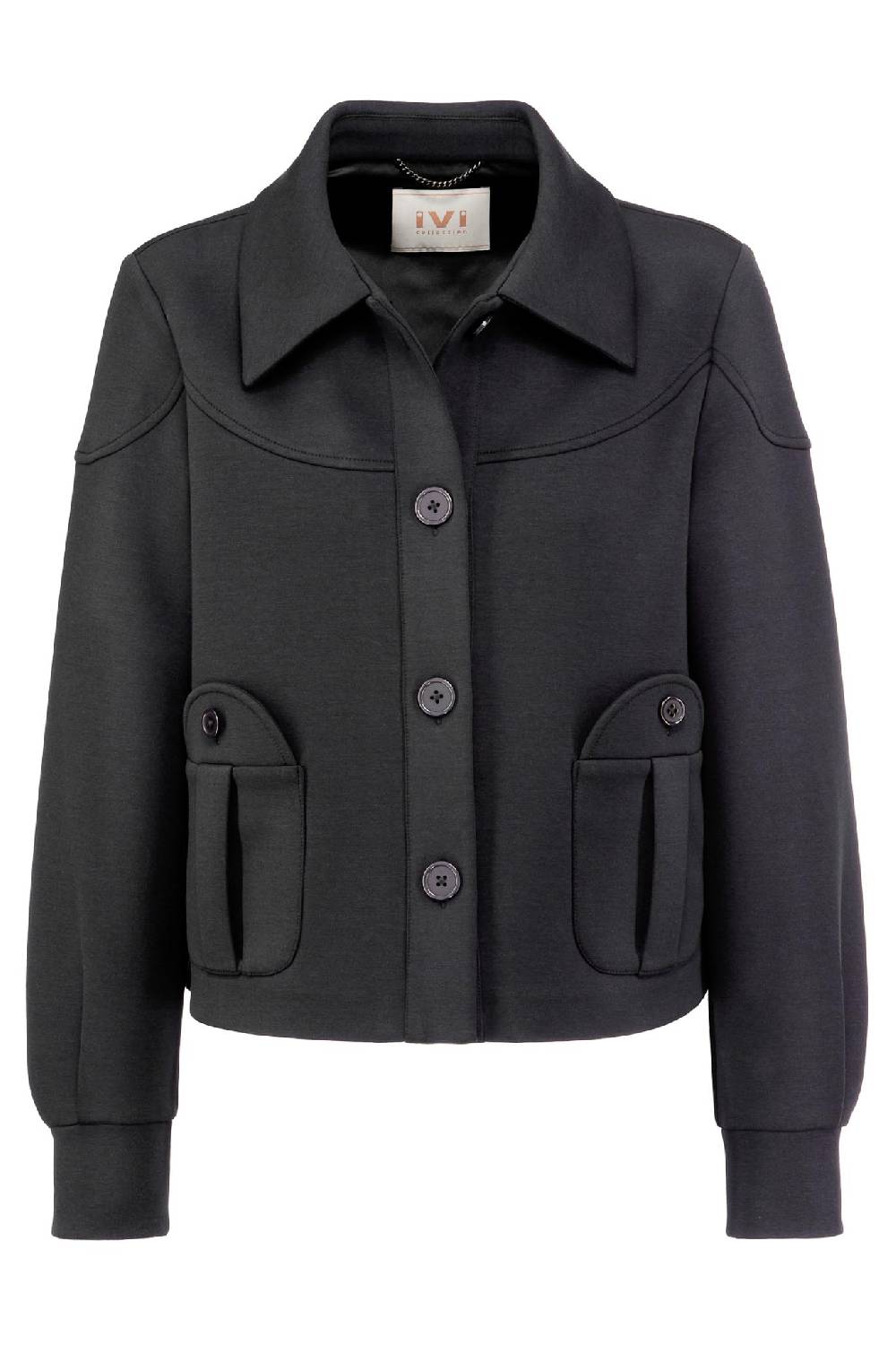 IVI GmbH SOLID JERSEY Kurze Jacke im Boxy Fit schwarz Weihnachtsangebot