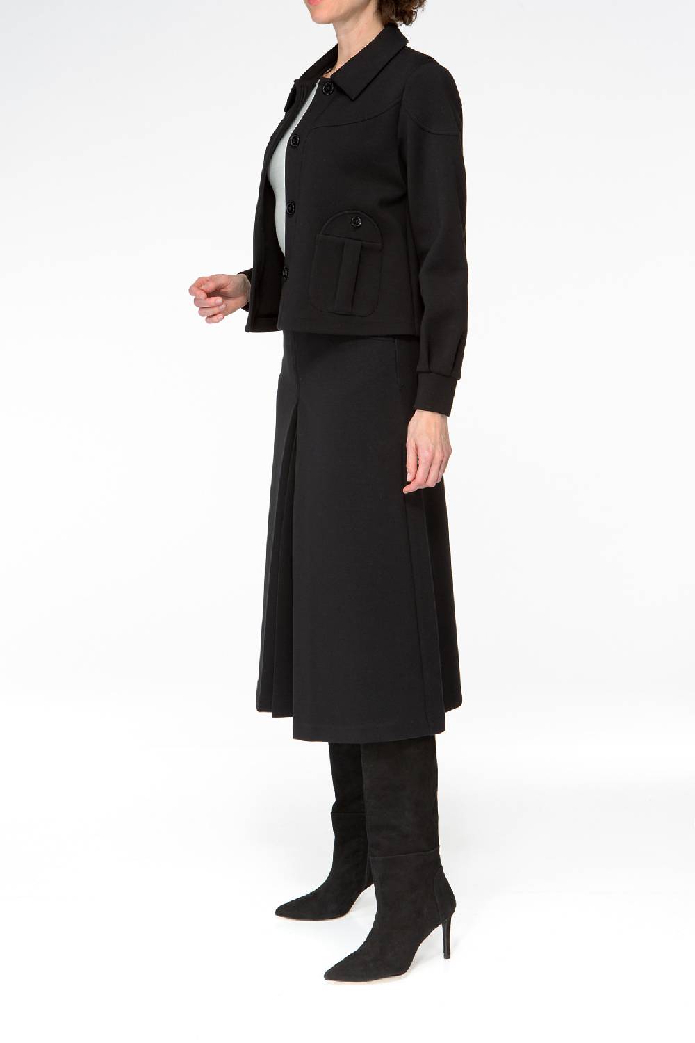 IVI GmbH SOLID JERSEY Kurze Jacke im Boxy Fit schwarz Weihnachtsangebot