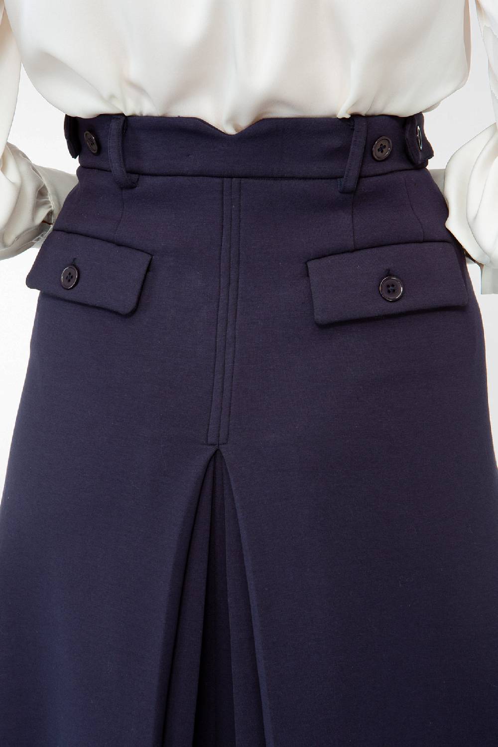 IVI GmbH SOLID JERSEY Midirock mit Kellerfalte navy Neueste Mode