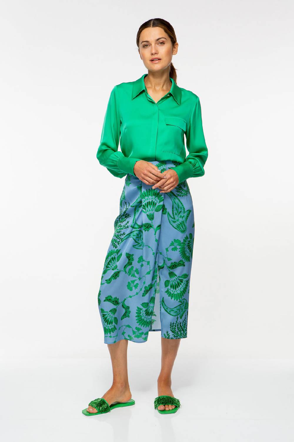 IVI GmbH CORAL FLOWER Seidenrock mit Print ocean Online Outlet