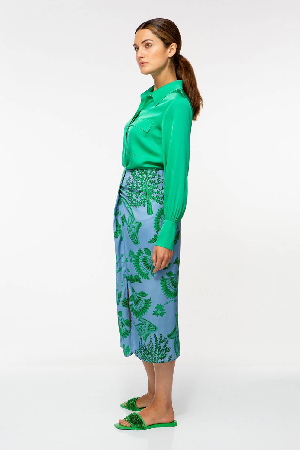 IVI GmbH CORAL FLOWER Seidenrock mit Print ocean Online Outlet