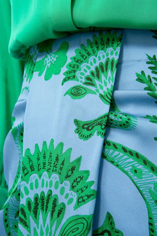 IVI GmbH CORAL FLOWER Seidenrock mit Print ocean Online Outlet