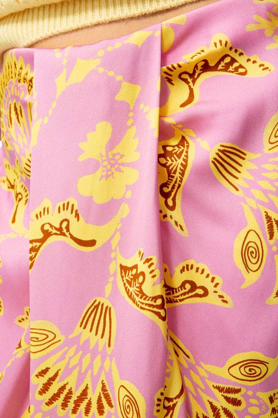 IVI GmbH CORAL FLOWER Seidenrock mit Print pink Große Rabatte