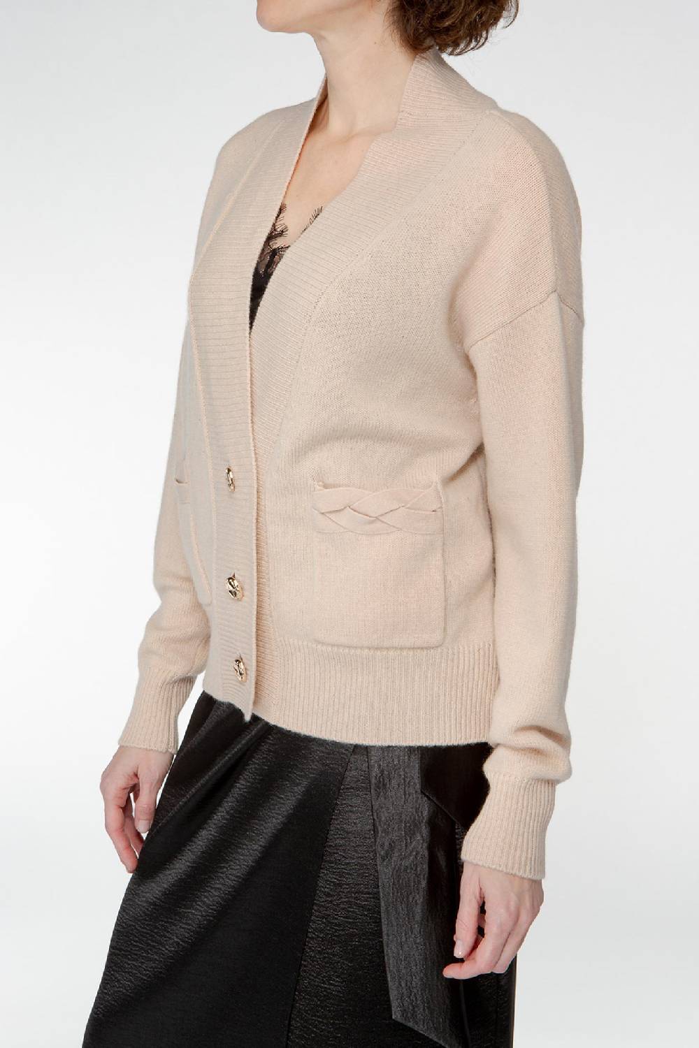 IVI GmbH SOLID KNIT Cardigan mit aufgesetzten Taschen sand Letzte 3 Tage