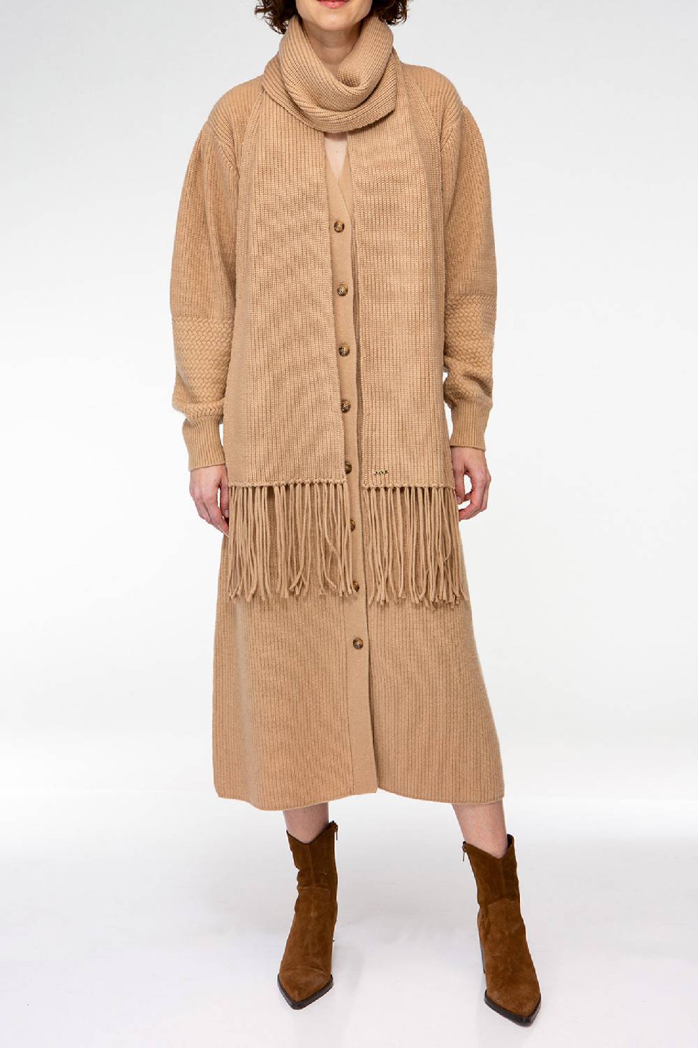 IVI GmbH SOLID KNIT Langer Schal mit Fransen camel Zeitbegrenzte Promotion