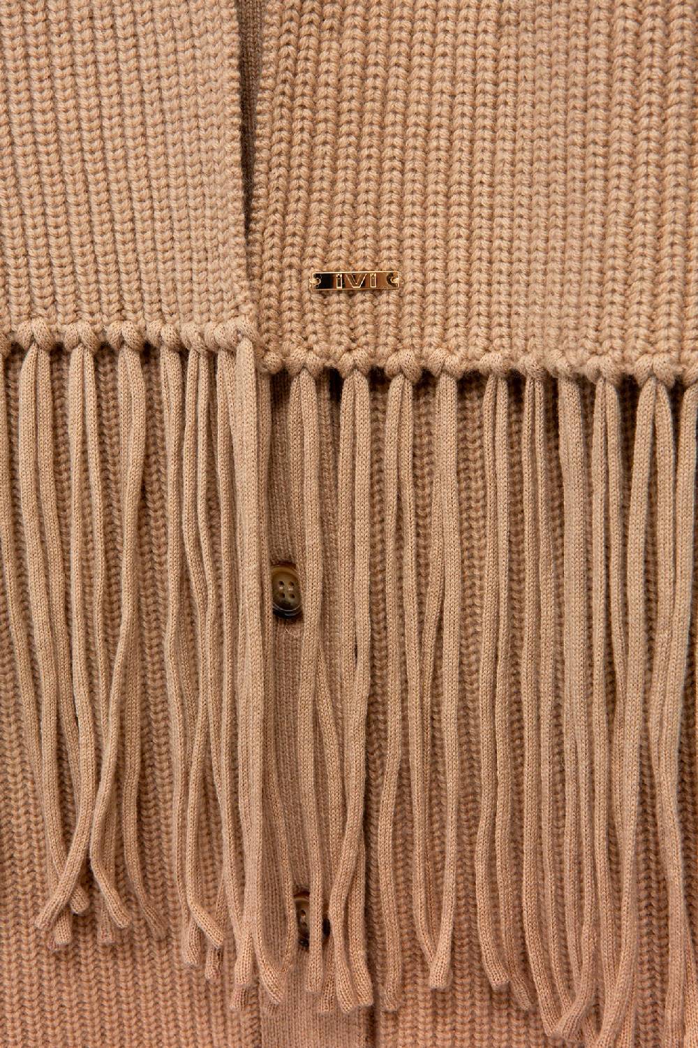 IVI GmbH SOLID KNIT Langer Schal mit Fransen camel Zeitbegrenzte Promotion