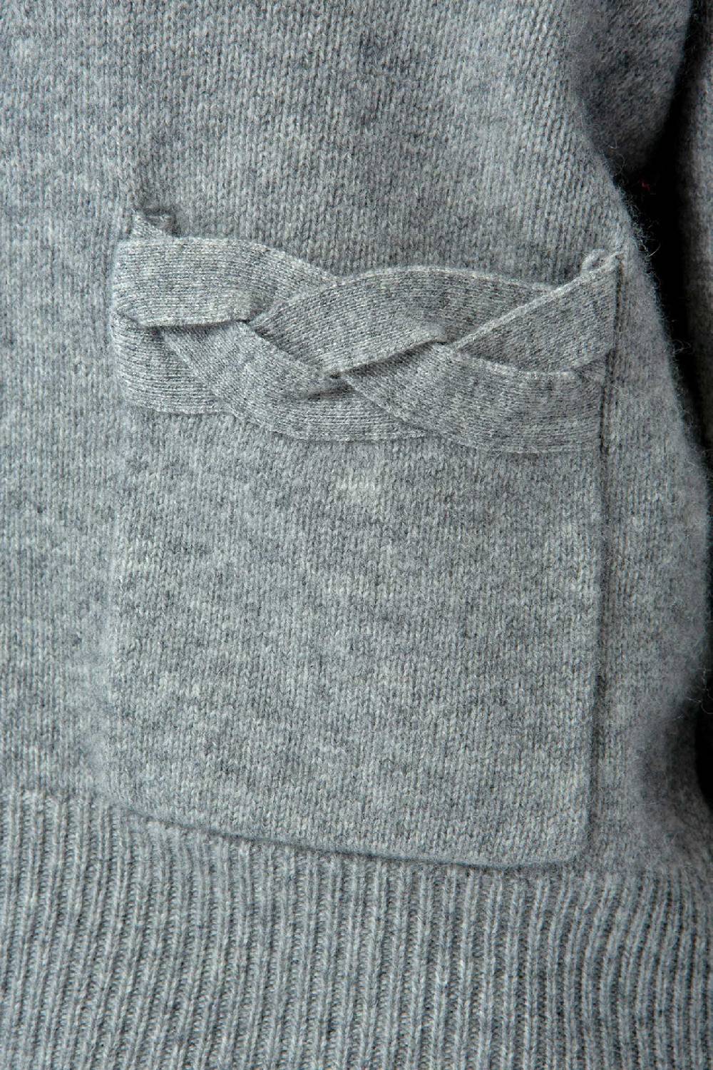 IVI GmbH SOLID KNIT Cardigan mit aufgesetzten Taschen grau-melange Blitzverkäufe