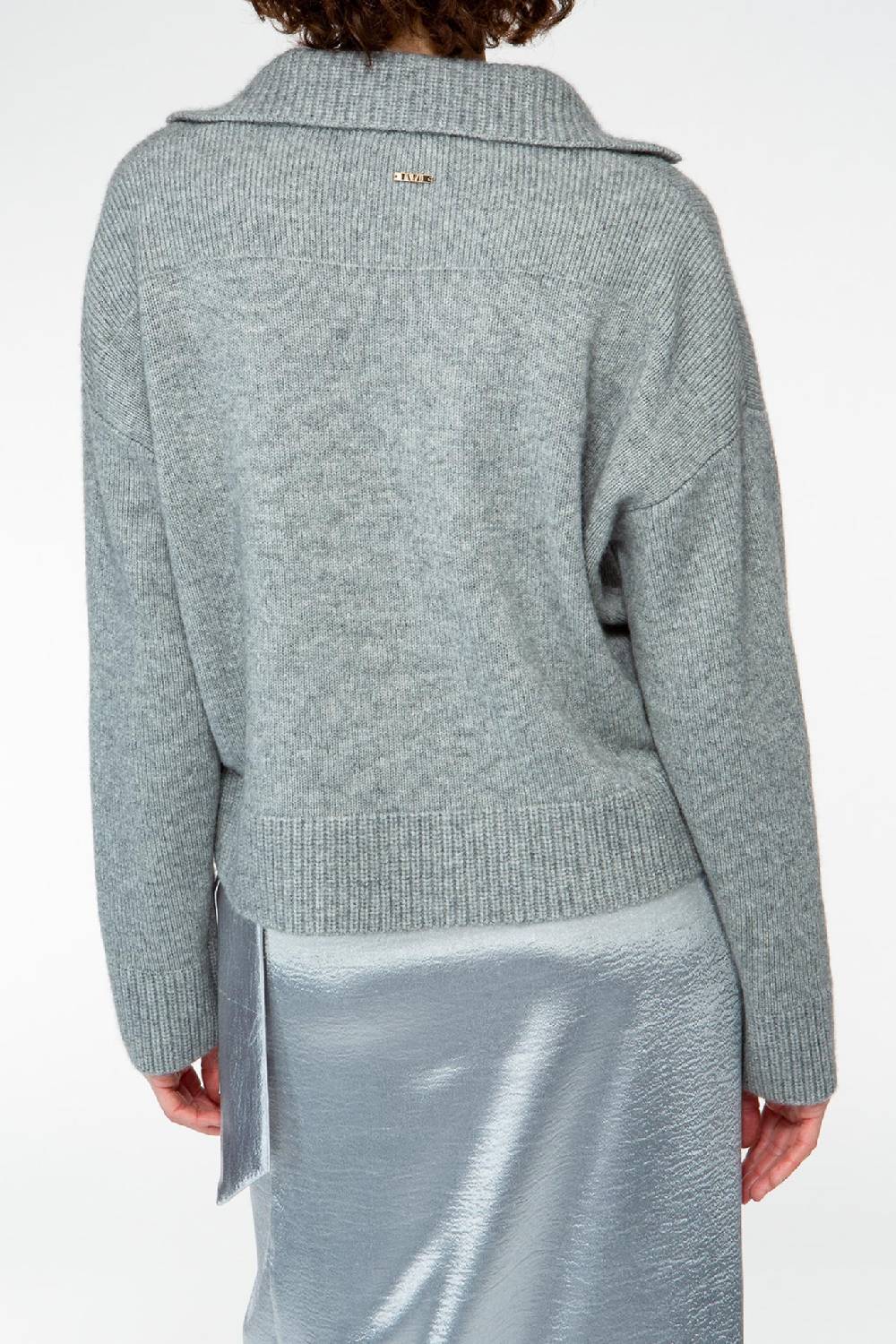 IVI GmbH SOLID KNIT Pullover im Troyer-Look grau-melange Kostenloser Versand