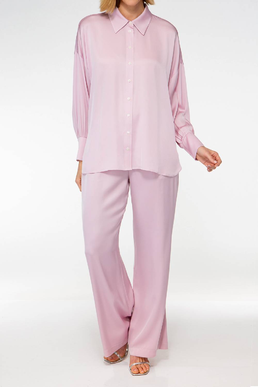 IVI GmbH SOLID SILK Tunika im Hemdblusen-Look bright rose Sonderangebot