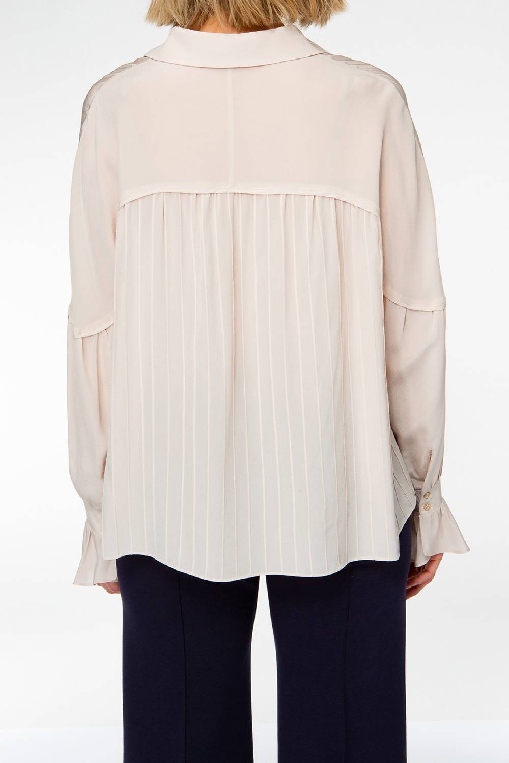 IVI GmbH FANCY Plissé Bluse aus Seiden-Georgette taupe Flash Sale