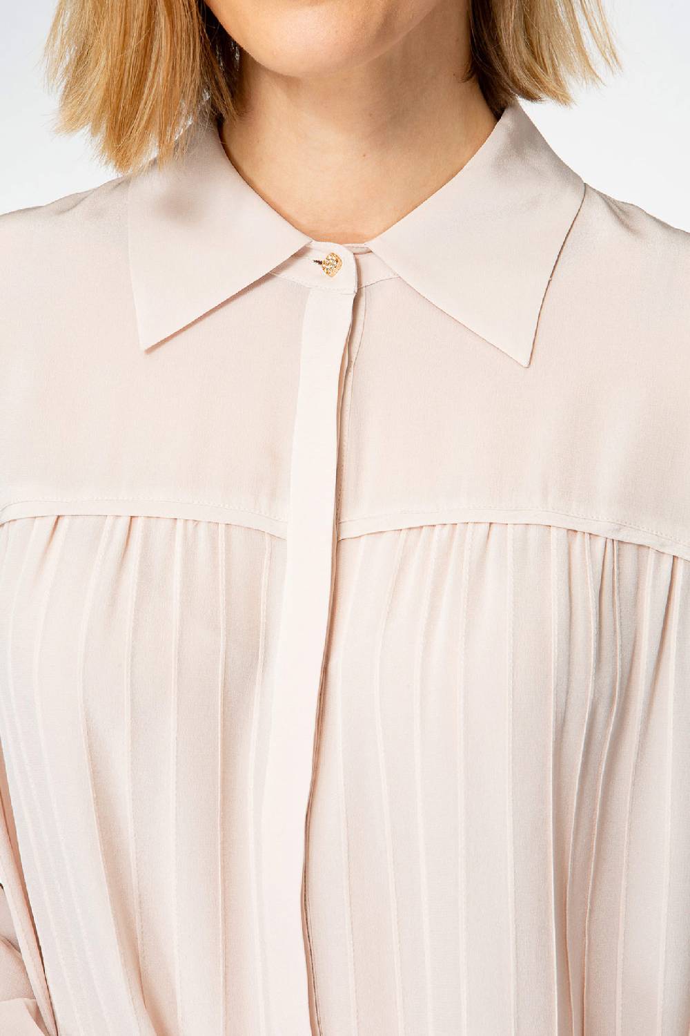 IVI GmbH FANCY Plissé Bluse aus Seiden-Georgette taupe Flash Sale