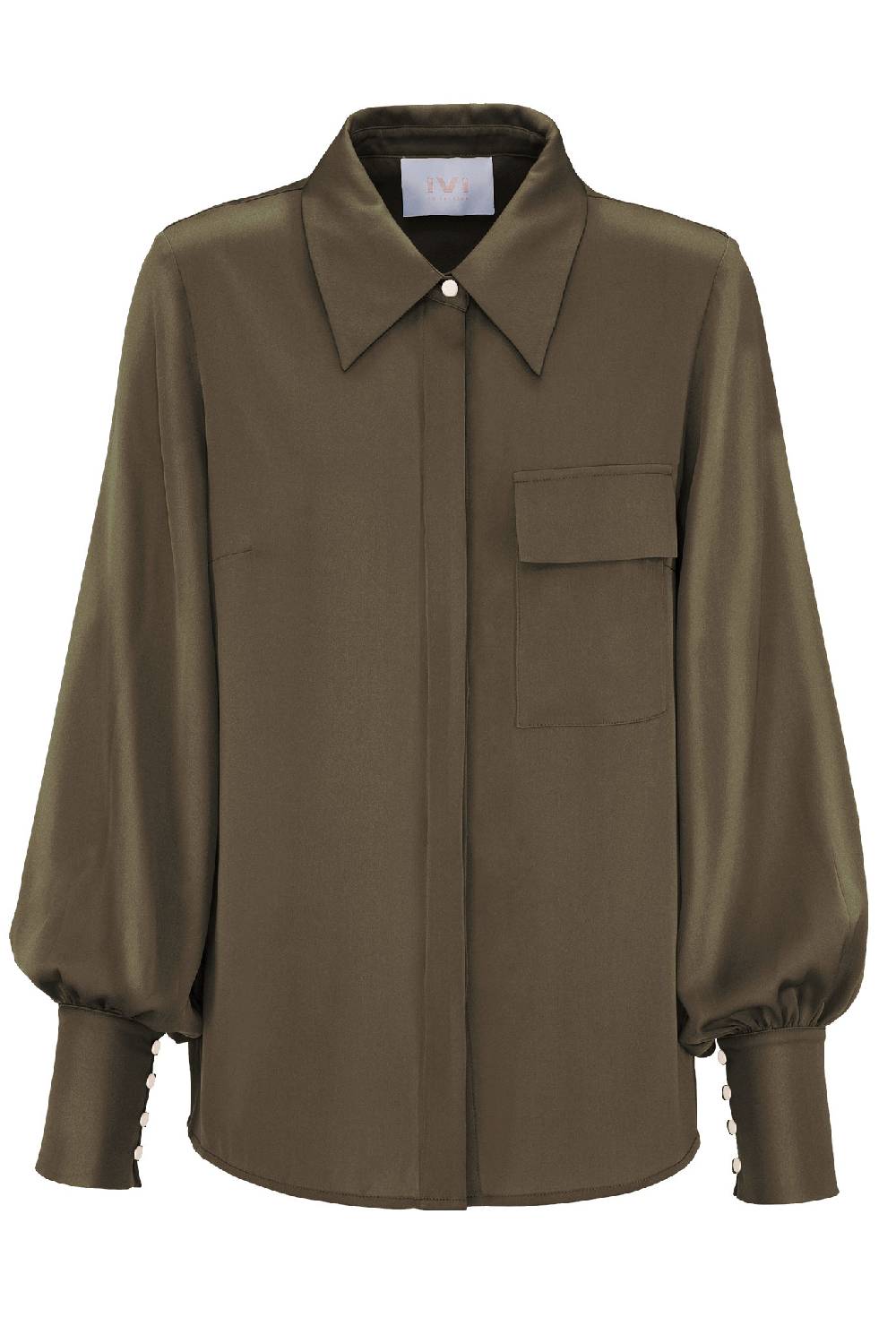 IVI GmbH SOLID SILK Hemdbluse olive Kauf eins, bekomm eins gratis