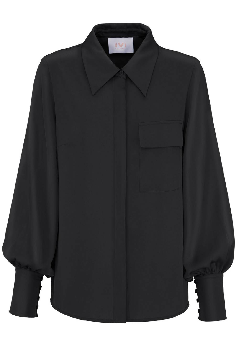 IVI GmbH SOLID SILK Hemdbluse schwarz Tiefpreis
