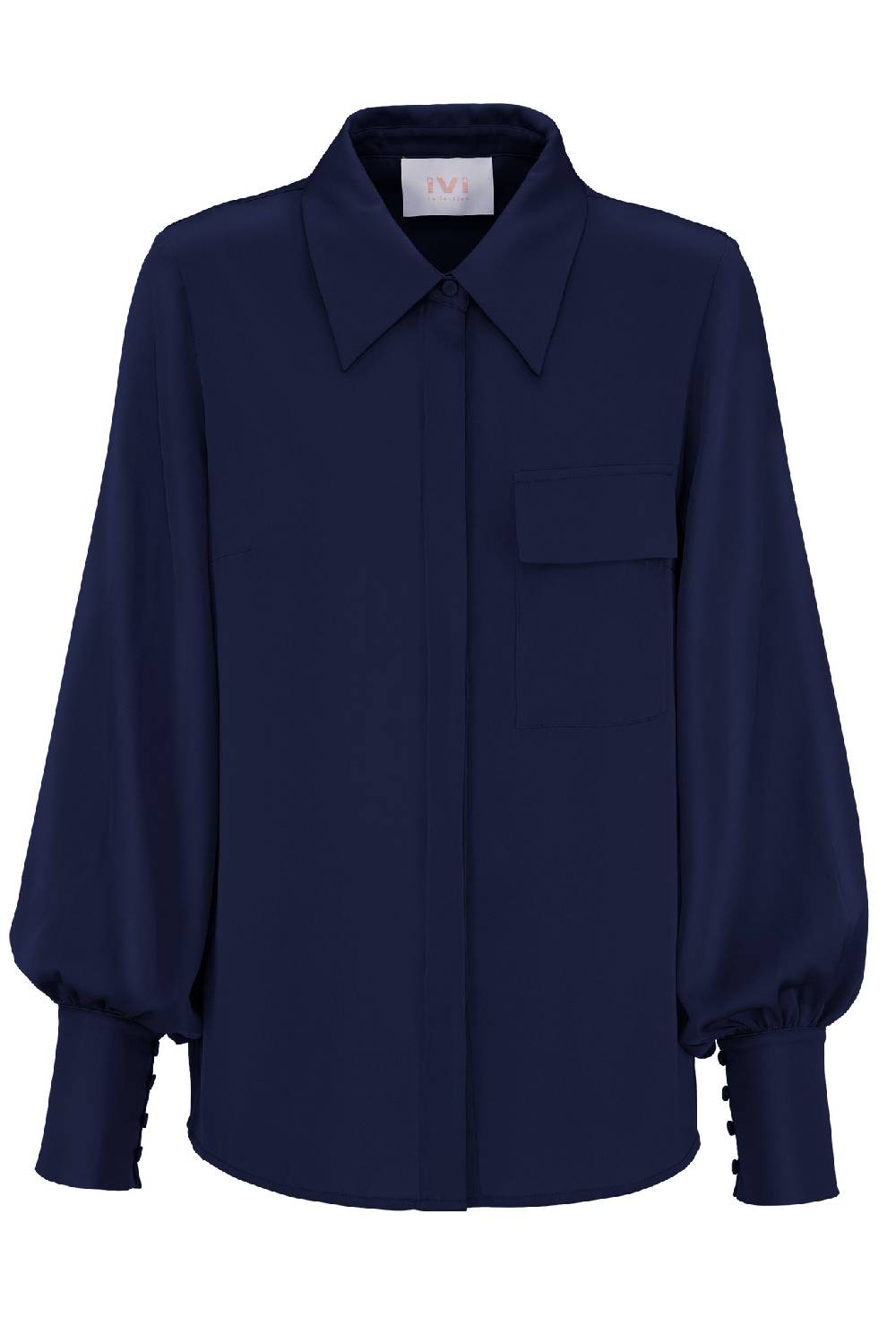 IVI GmbH SOLID SILK Hemdbluse navy Super Sparpreis