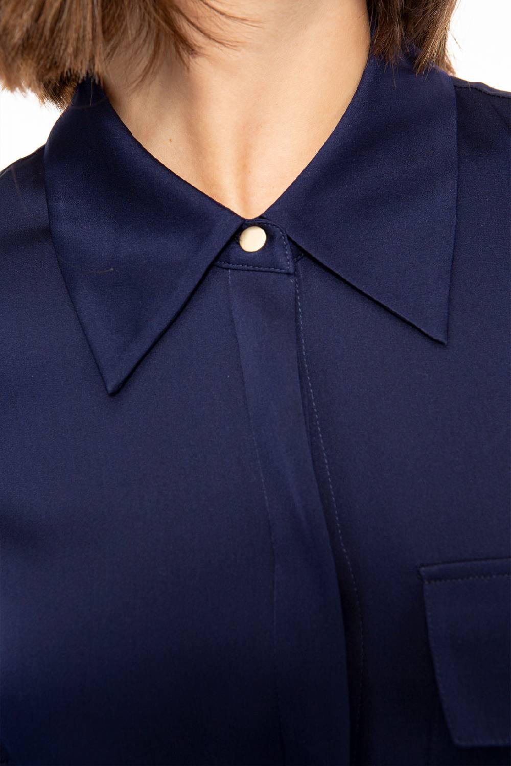 IVI GmbH SOLID SILK Hemdbluse navy Super Sparpreis