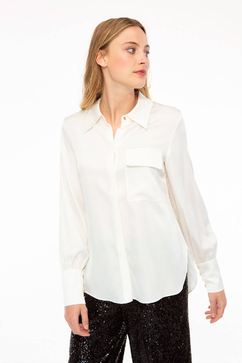 IVI GmbH SOLID SILK Hemdbluse weiß Wochenangebot