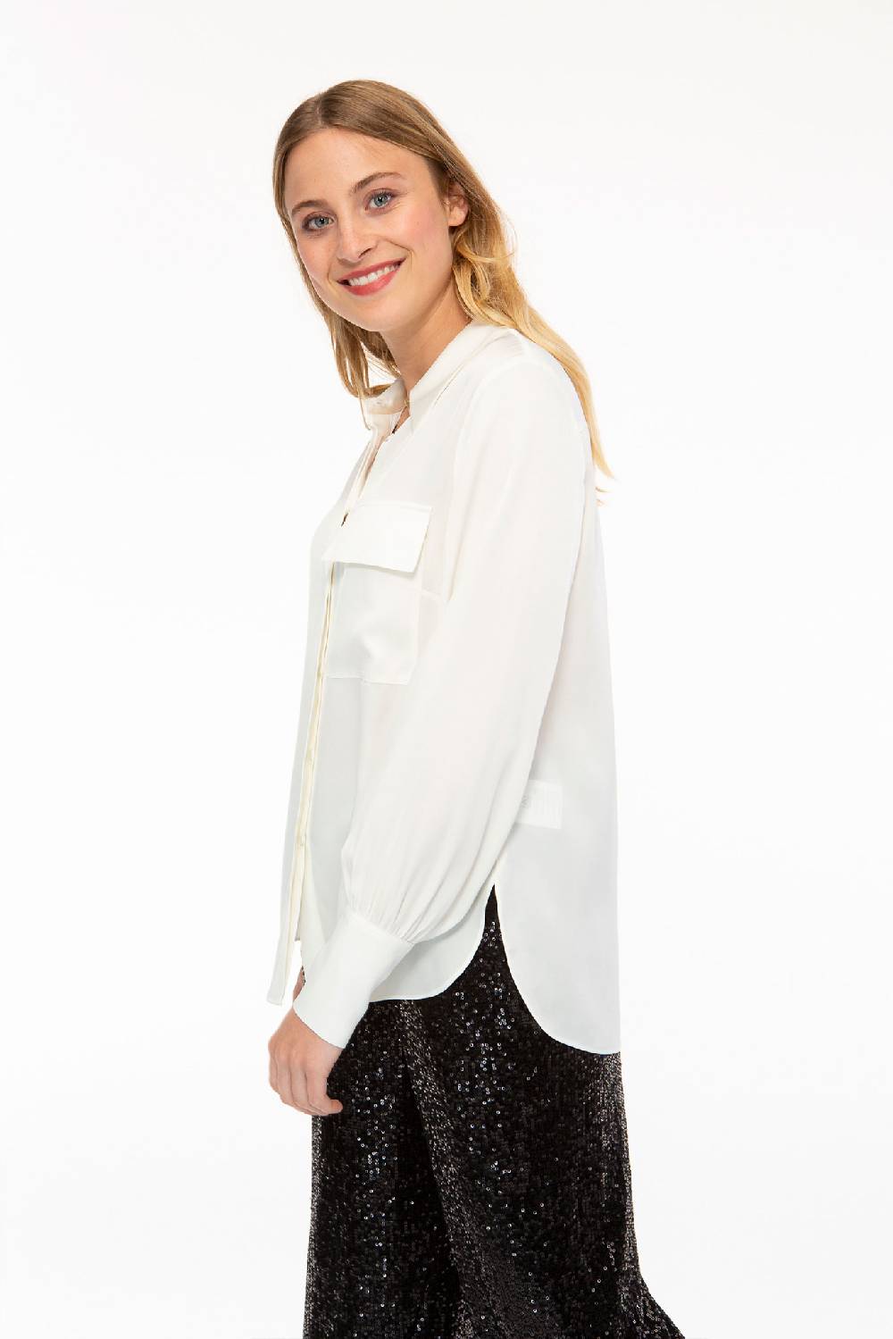 IVI GmbH SOLID SILK Hemdbluse weiß Wochenangebot