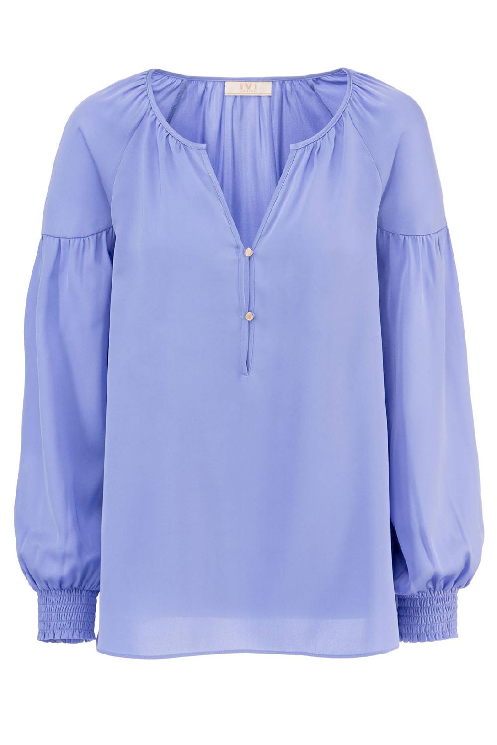 IVI GmbH SOLID SILK Seidenbluse mit Kräuseln lavendel Letzter Tag