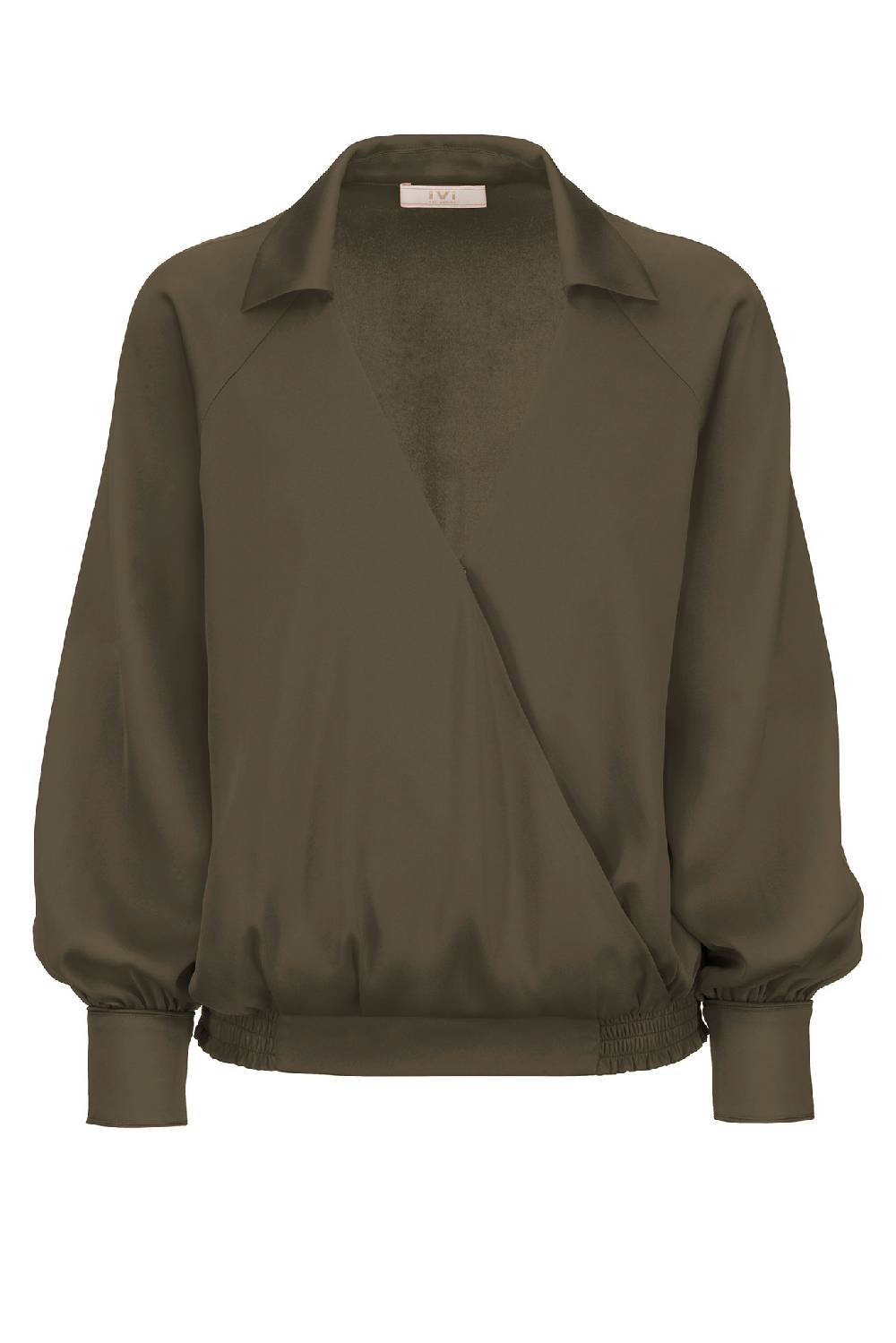 IVI GmbH SOLID SILK Wickelbluse olive Zeitbegrenzte Promotion
