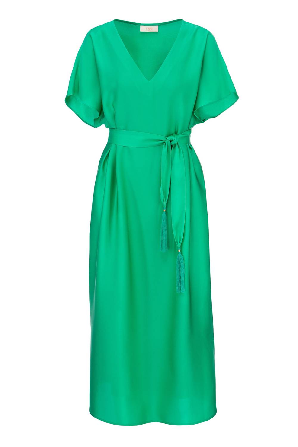 IVI GmbH SOLID SILK Kaftankleid smaragd Fabrikverkauf
