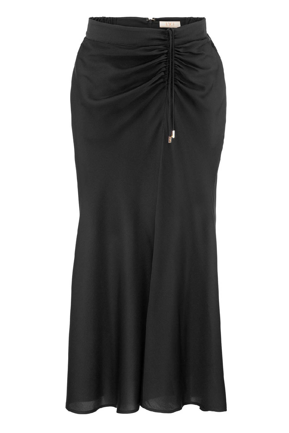 IVI GmbH SOLID SILK Seidenrock mit Raffung schwarz Fabrik Onlineshop