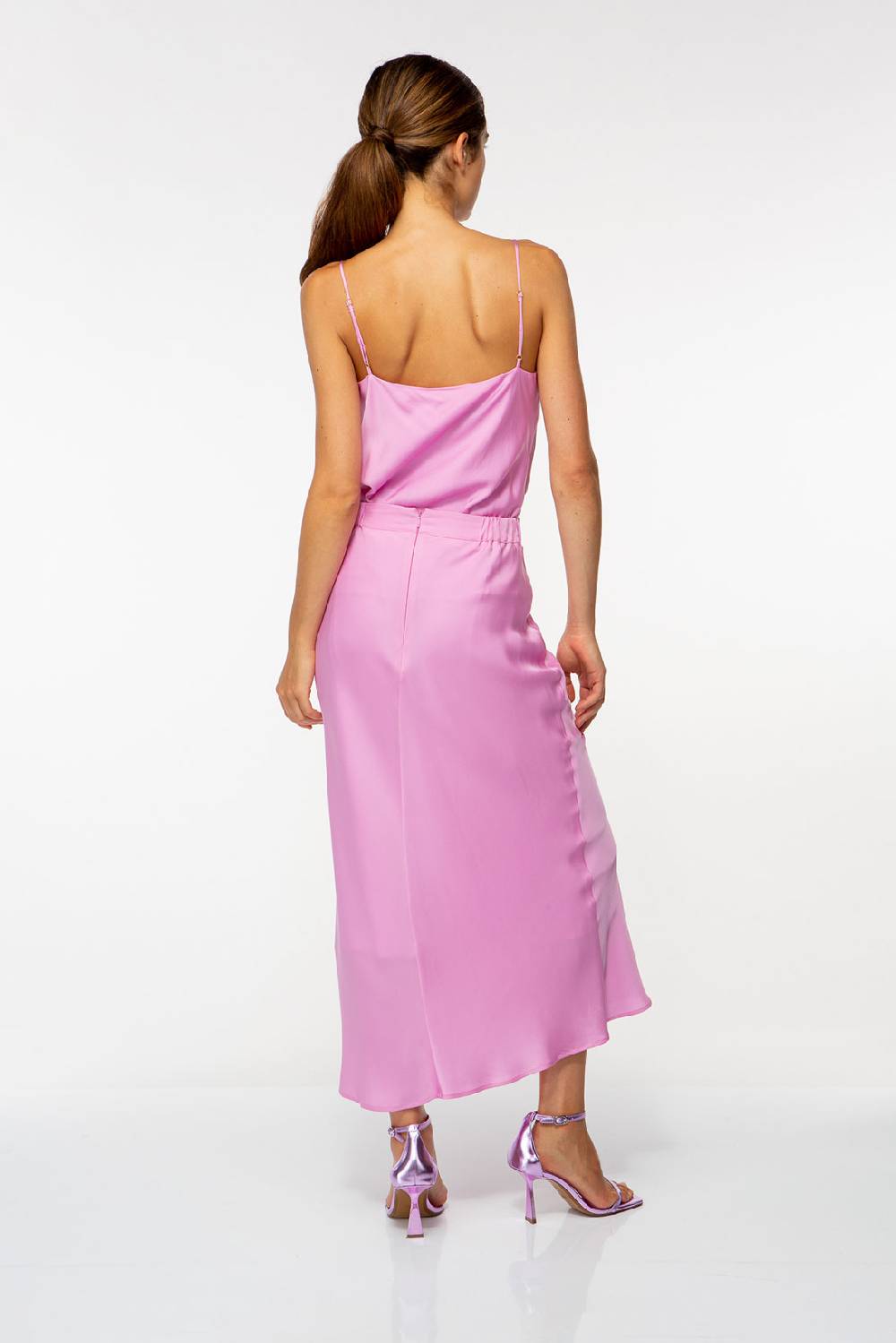 IVI GmbH SOLID SILK Seidenrock mit Raffung pink orchid Sonderangebot