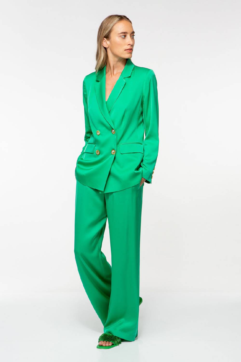 IVI GmbH SOLID SILK Seidenblazer smaragd Großer Ausverkauf