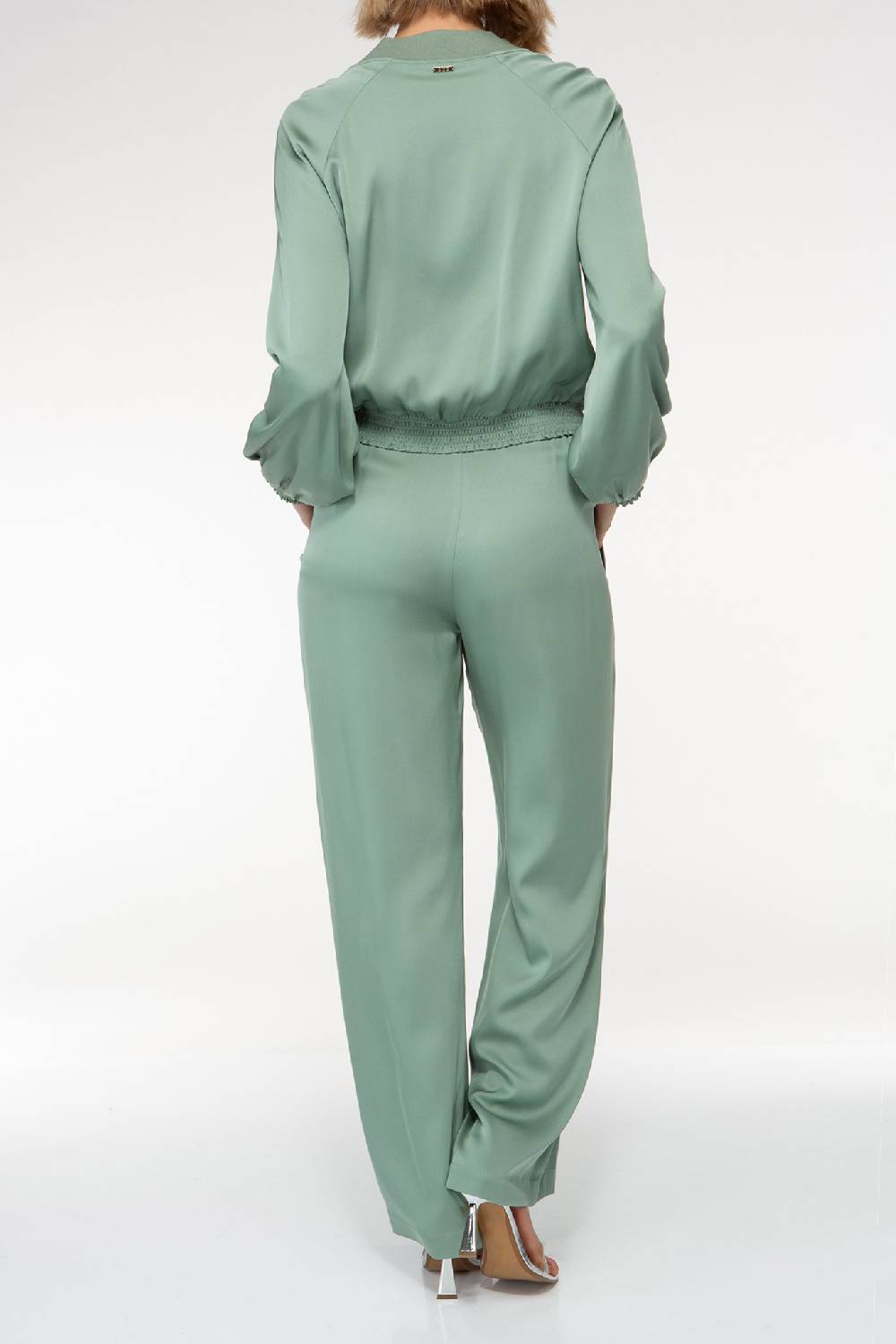 IVI GmbH SOLID SILK Seidenhose mit weitem Bein salbei Weihnachtsangebot