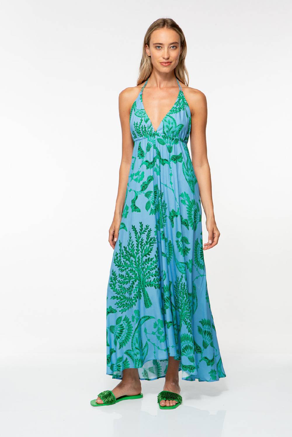 IVI GmbH CORAL FLOWER Maxikleid mit Print ocean Neuheiten