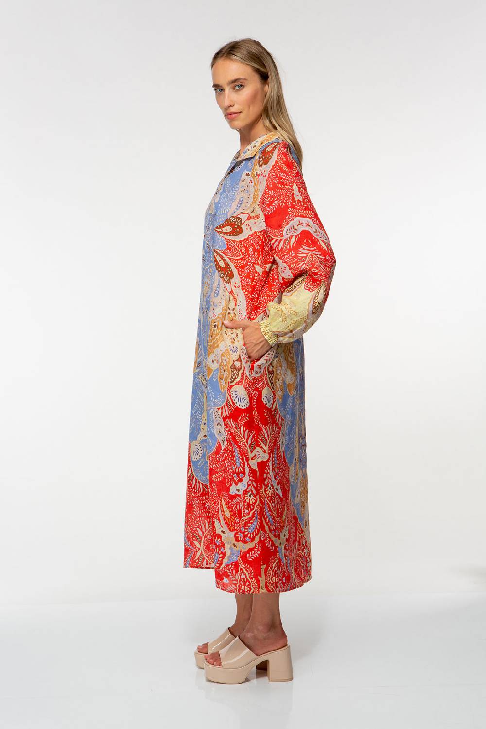 IVI GmbH AMBER Leinenkleid multicolor Räumungsverkauf