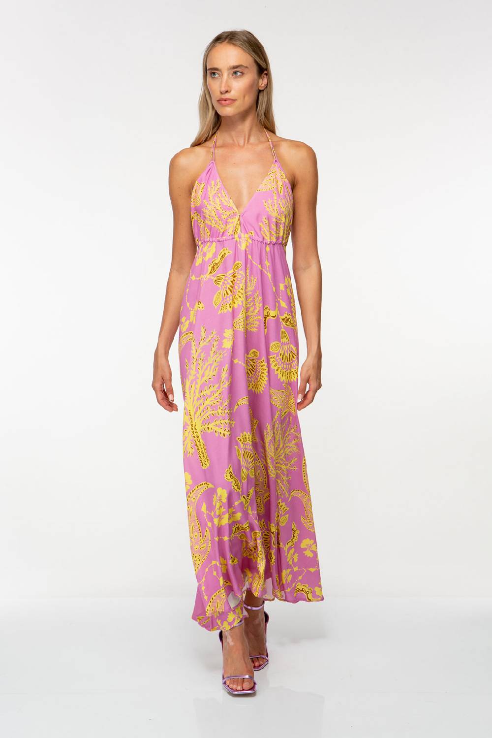 IVI GmbH CORAL FLOWER Maxikleid mit Print pink Riesige Ersparnisse