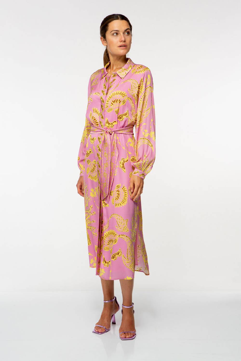 IVI GmbH CORAL FLOWER Seidenkleid mit Print pink VIP-Rabatte