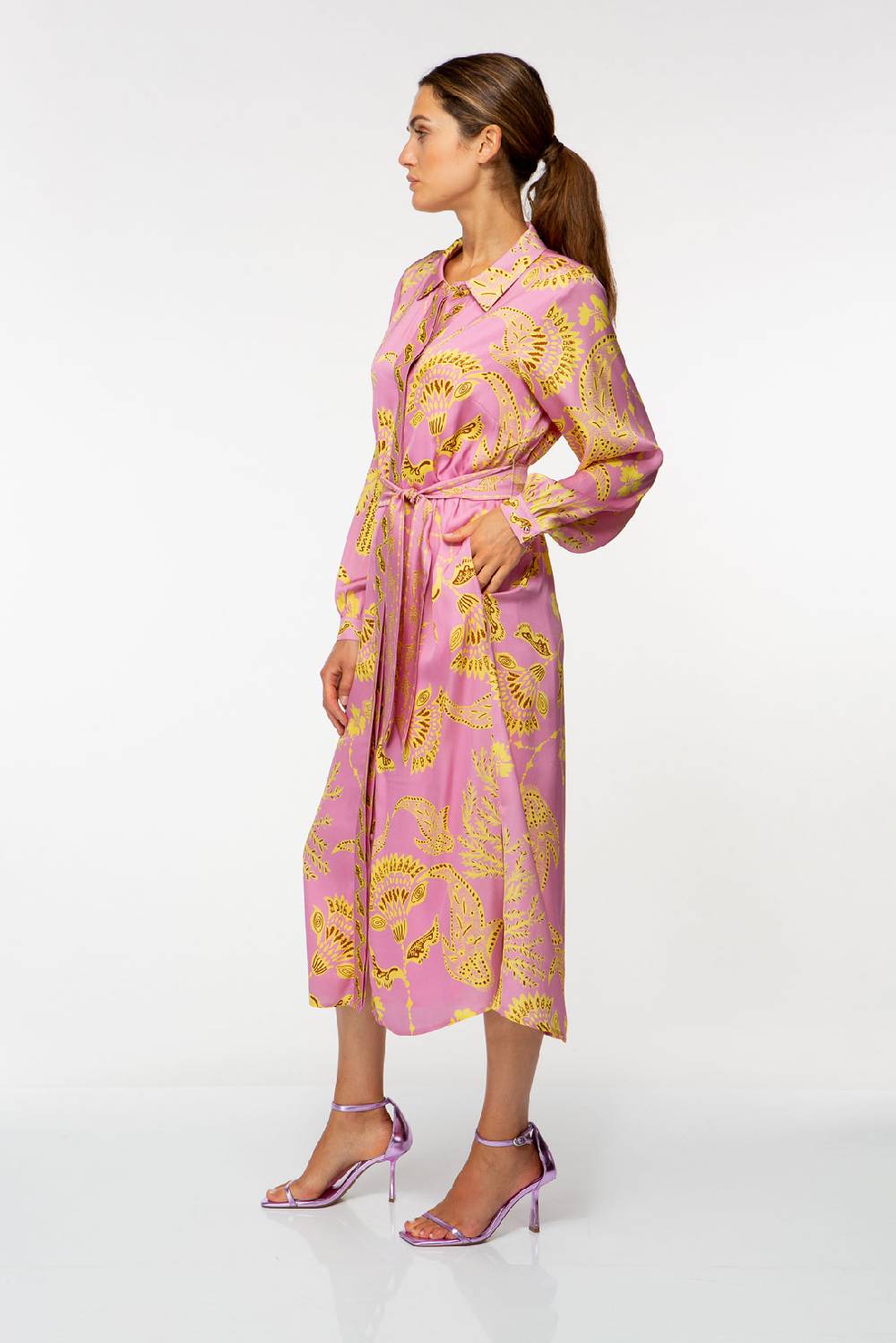IVI GmbH CORAL FLOWER Seidenkleid mit Print pink VIP-Rabatte
