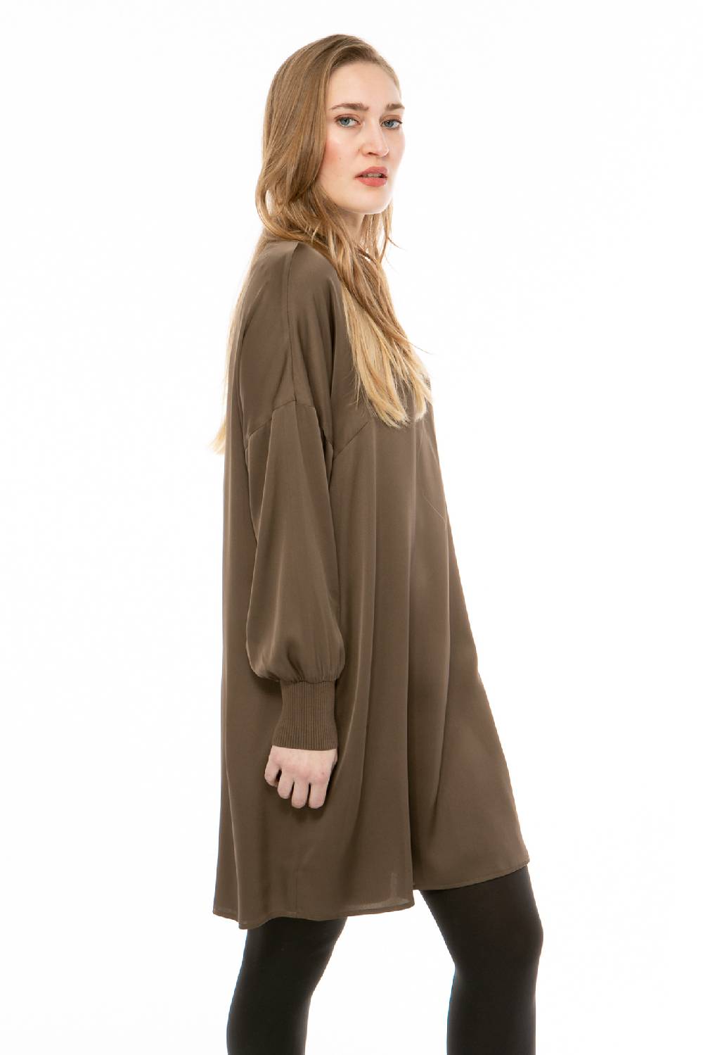 IVI GmbH SOLID SILK Tunika-Kleid olive Super Sparpreis