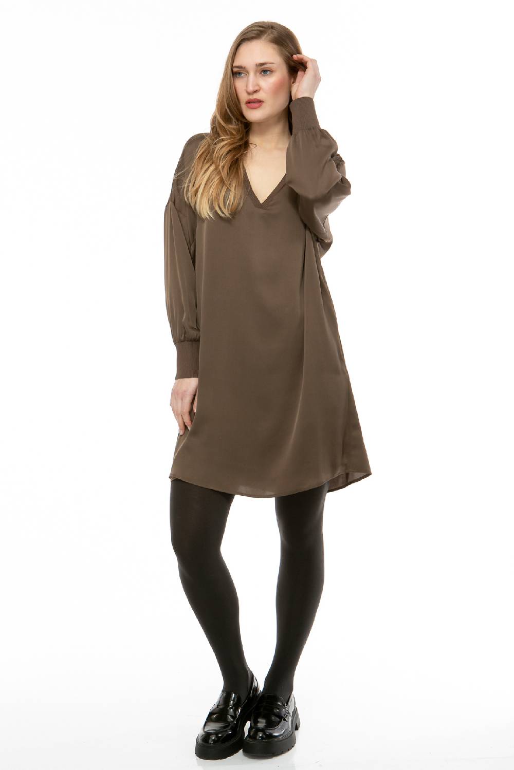 IVI GmbH SOLID SILK Tunika-Kleid olive Super Sparpreis