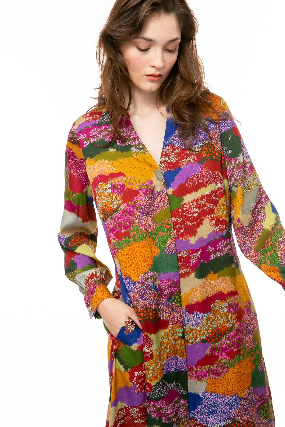IVI GmbH FLOWER FIELDS Seidenkleid multicolor Vierteljährliche Förderung