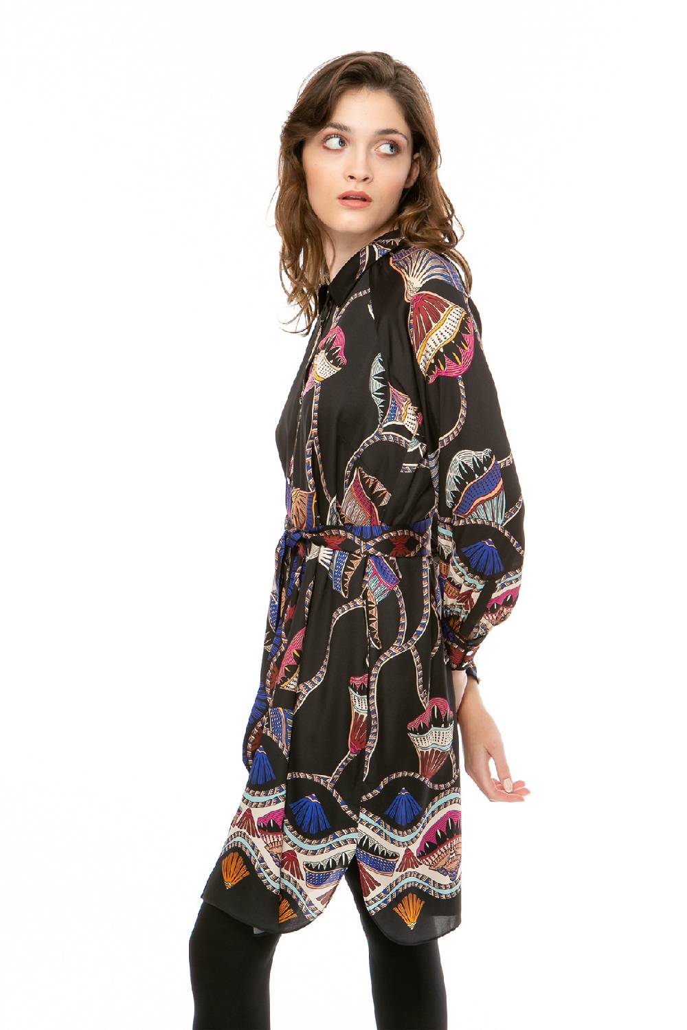 IVI GmbH LOTUS BLOSSOM Seidenkleid schwarz Nur noch ein Tag übrig