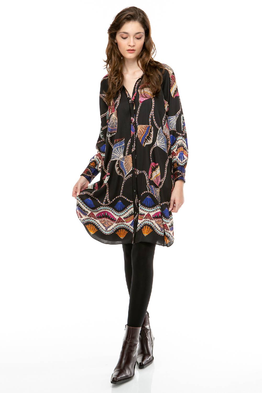 IVI GmbH LOTUS BLOSSOM Seidenkleid schwarz Nur noch ein Tag übrig