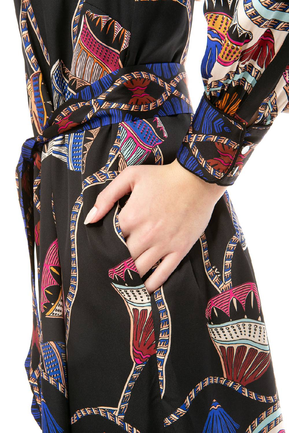 IVI GmbH LOTUS BLOSSOM Seidenkleid schwarz Nur noch ein Tag übrig