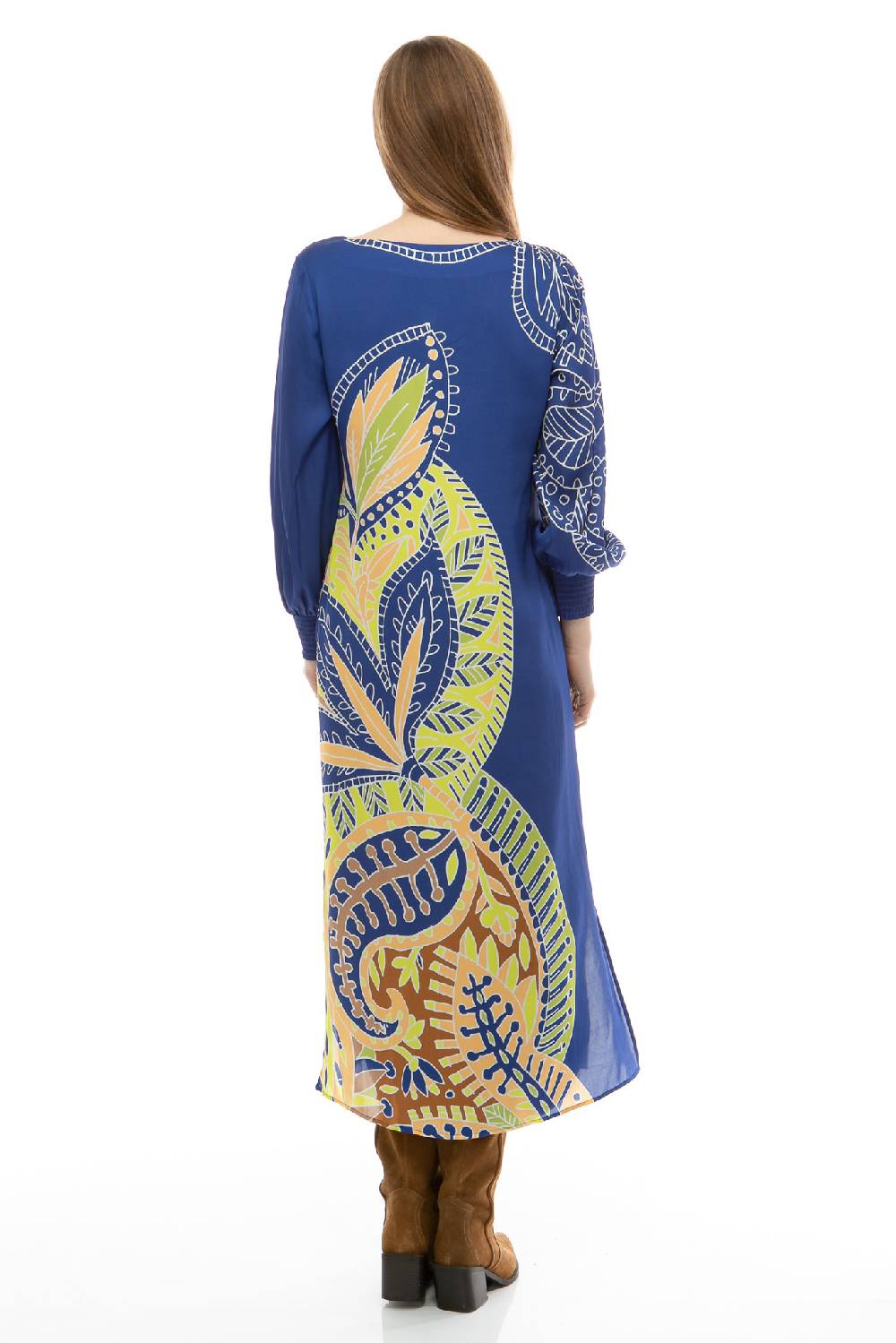 IVI GmbH PAISLEY Seidenkleid blau Clearance-Verkauf