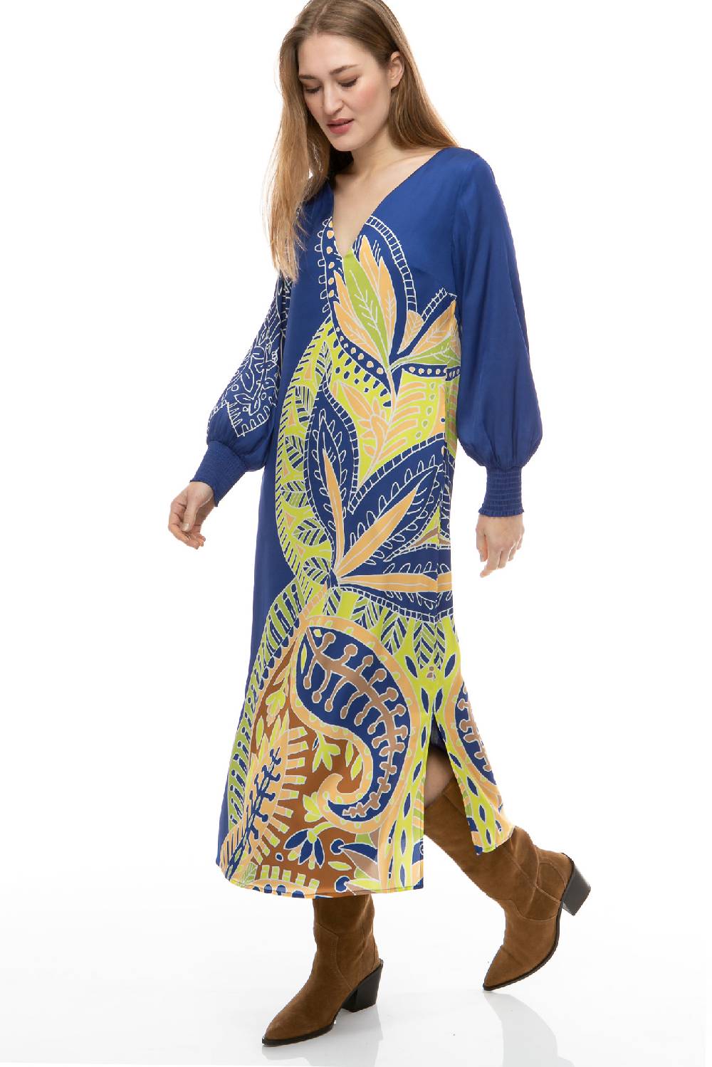 IVI GmbH PAISLEY Seidenkleid blau Clearance-Verkauf