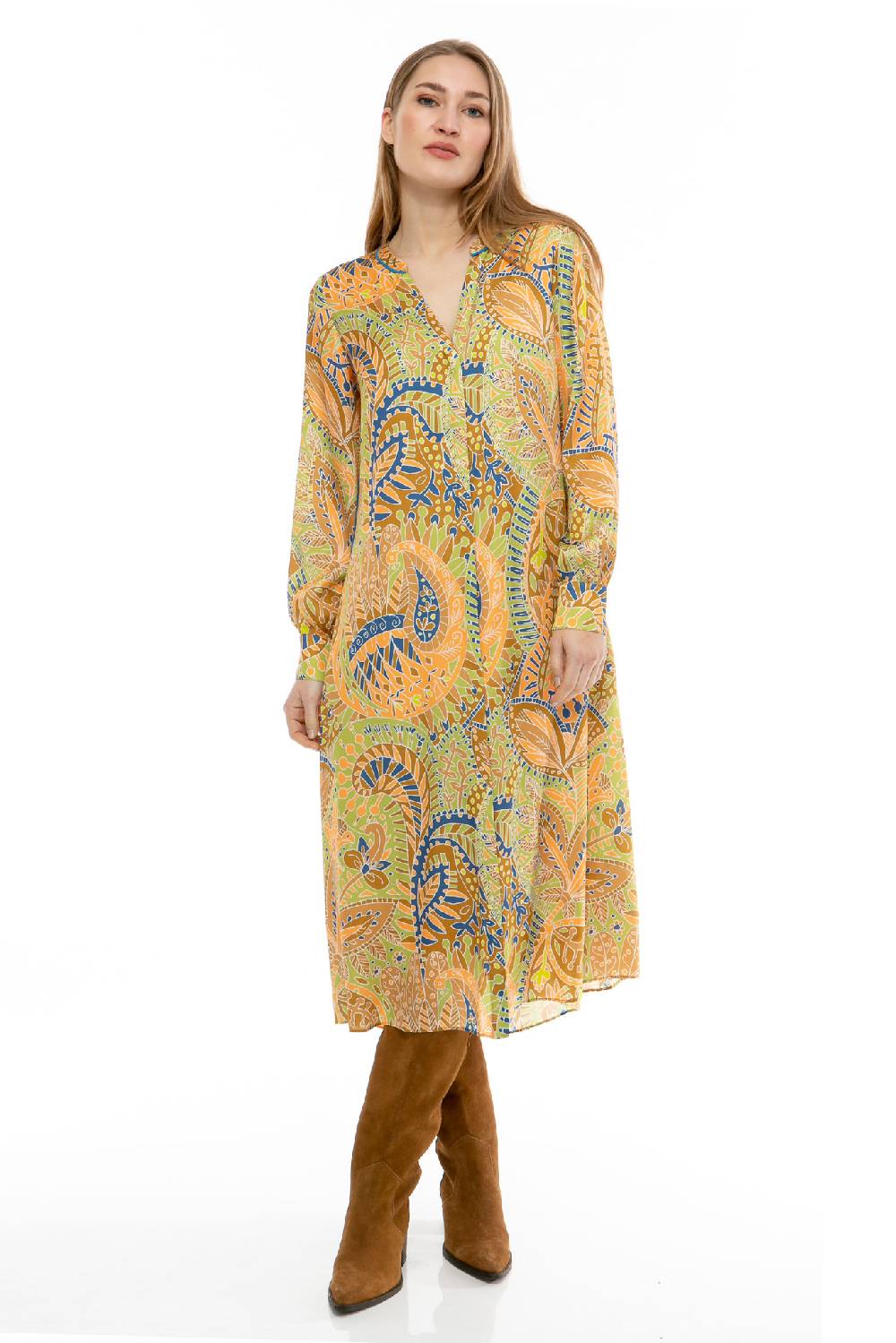 IVI GmbH PAISLEY ALLOVER Seidenkleid multicolor Kostenloser Versand international