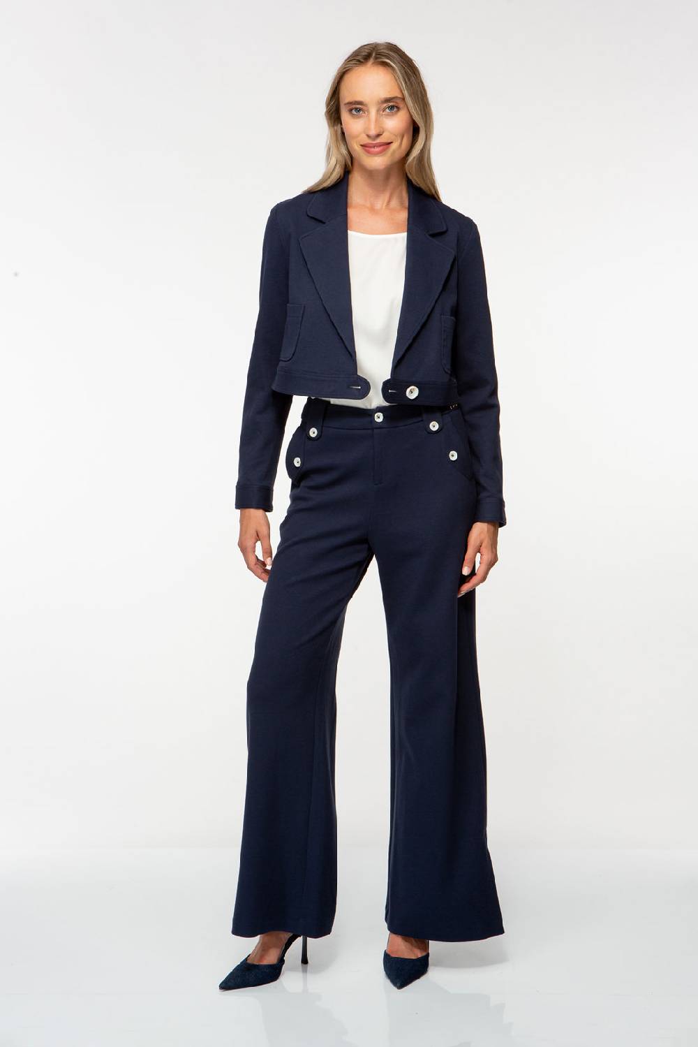 IVI GmbH SOLID JERSEY Verkürzter Blazer navy Fabrikverkauf