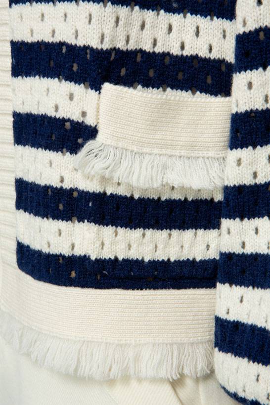 IVI GmbH SOLID KNIT Boxy Cardigan mit Streifen Meist gekauft